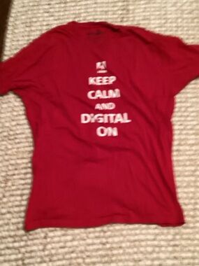 Kids Red 'Keep Calm and Digital On' Short Sleeve Tee